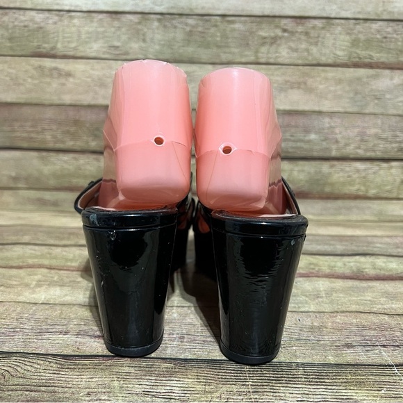 Prada Black Patent Leather Platform Wedge Sandals - Picture 2 of 9